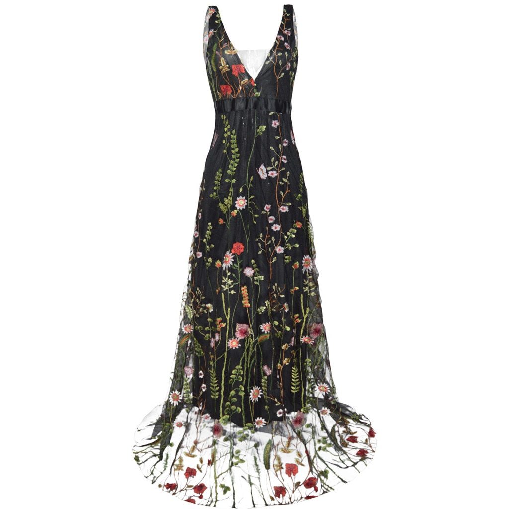 Sleeveless embroidered dress 40811805102446
