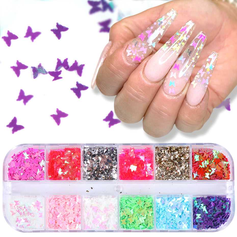 Symphony butterfly sequin nail decoration 408143079272