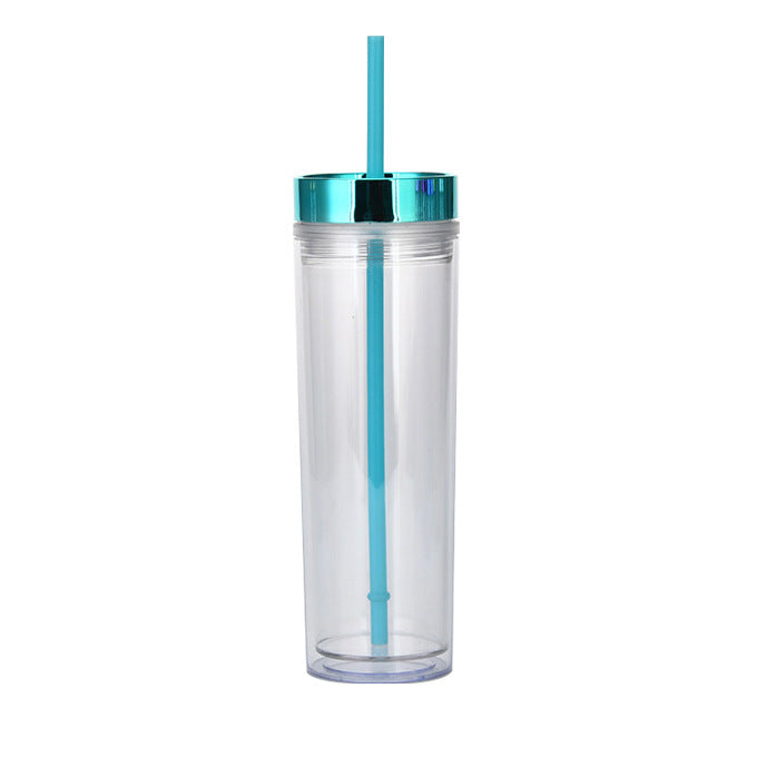 Double Layer AS Plastic Straight Body Multicolor Frosted Straw Cup 4099a5e9 126e 415f 88a0 9e0645c62d8e