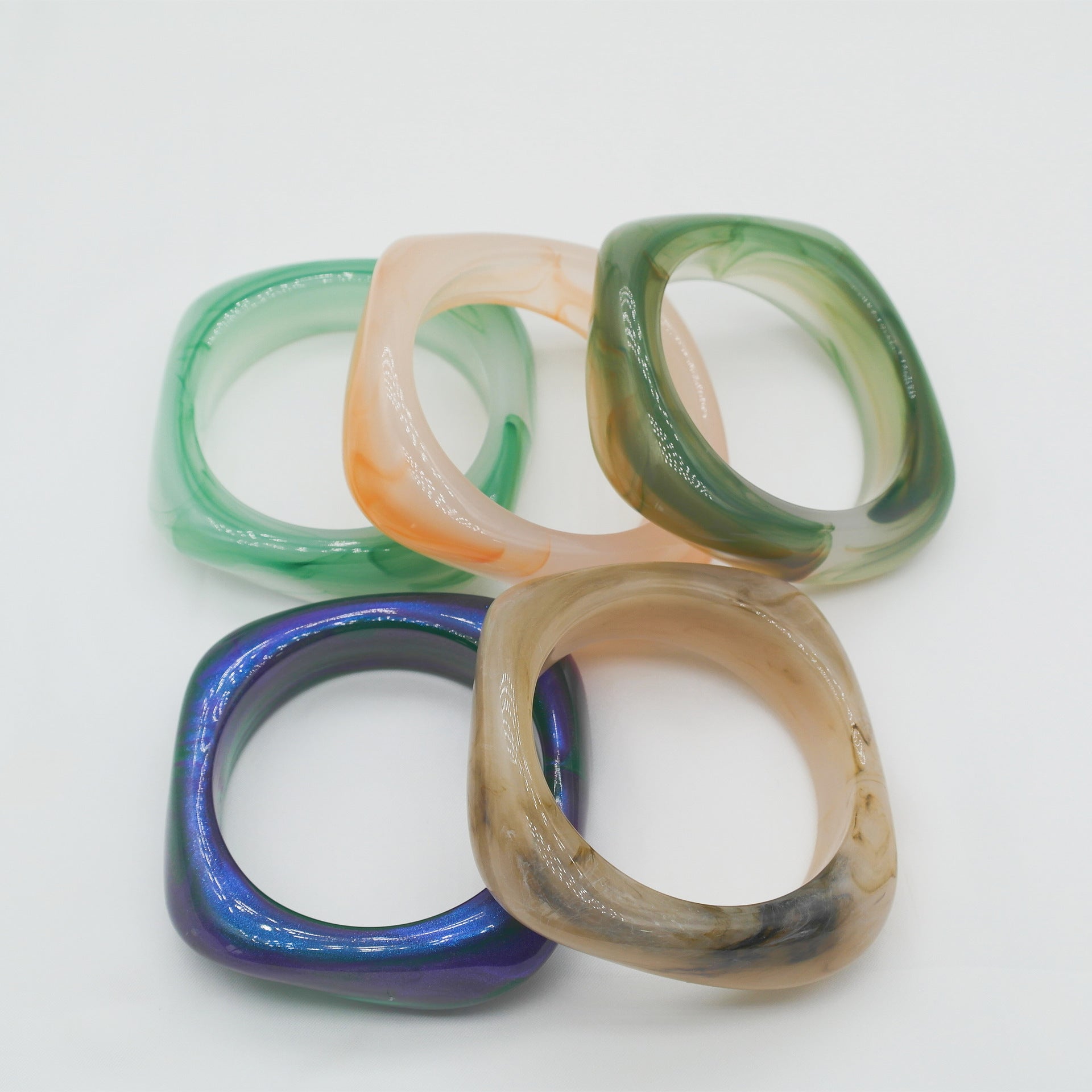 Marbling Acrylic Bracelet Shaped Irregular Square 40bb92c5 4fe9 414b b164 dfe84813b016