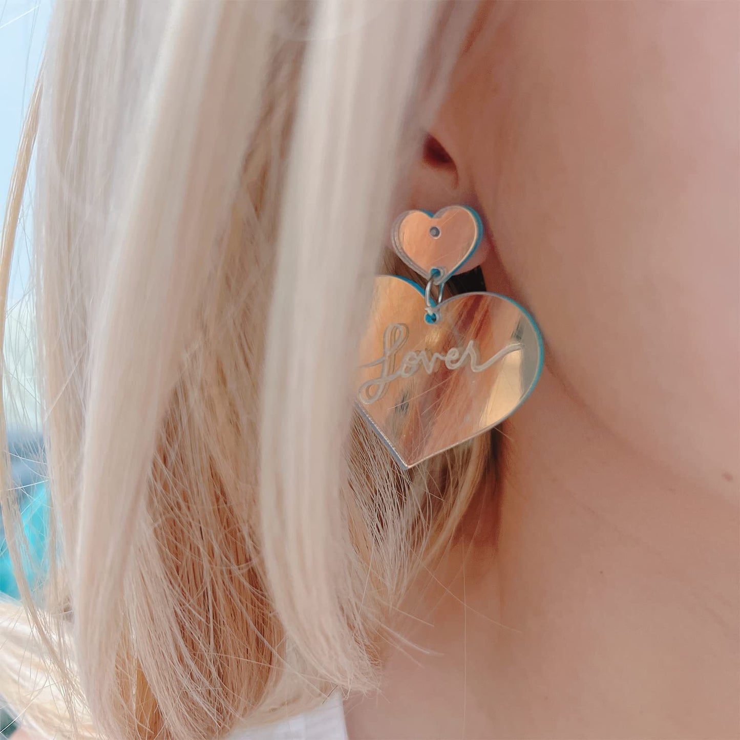 Colorful Laser Color-changing Acrylic Exaggerated Earrings 40da9771 6664 49e3 bc9d eaa39b46ce0a