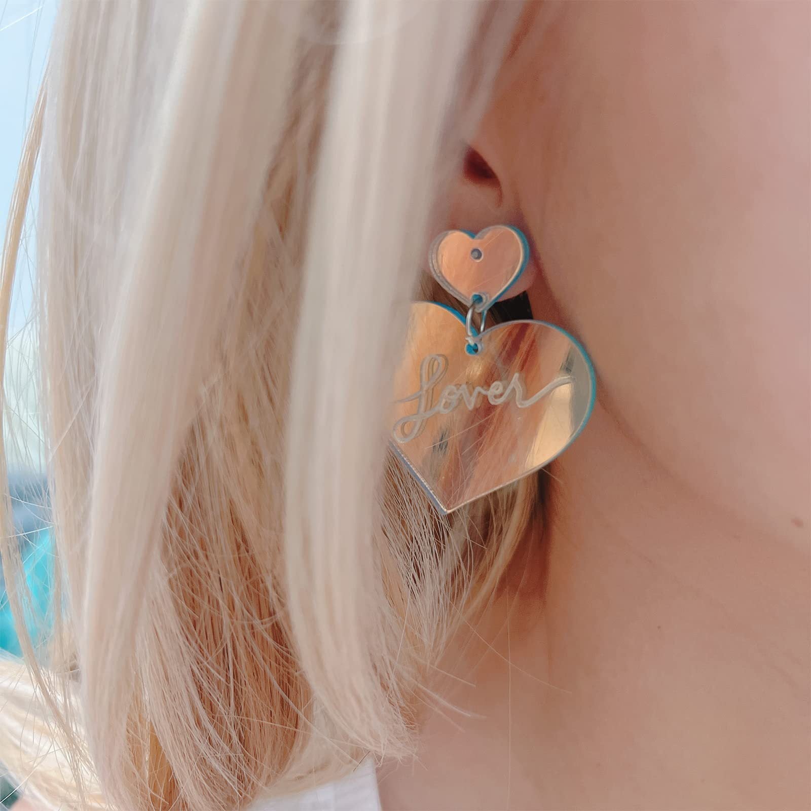 Colorful Laser Color-changing Acrylic Exaggerated Earrings 40da9771 6664 49e3 bc9d eaa39b46ce0a