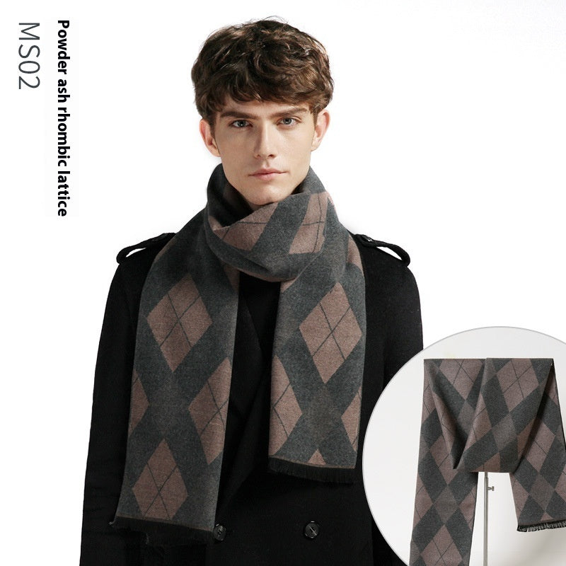 Simple Plaid Warm Keeping Artificial Cashmere Scarf 40e01eba 8e7b 4cba b703 e335e0307c42 trans