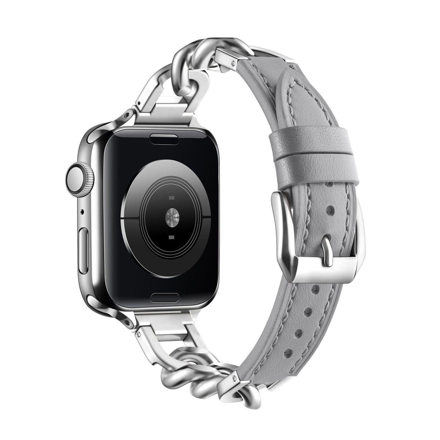 Stainless Steel Leather Single Row Denim Chain Iwatch Strap 40efde6e 3fa9 4bf9 a436 c801e1265a10