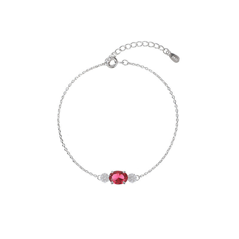 Korean Version Of White Copper Red Sapphire Bracelet Simple Atmosphere 41024737 ca6d 45e1 8964 cc04d36f4417