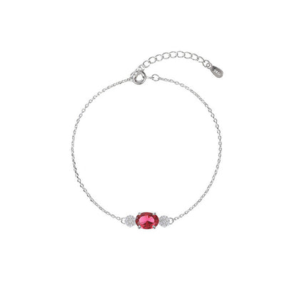 Korean Version Of White Copper Red Sapphire Bracelet Simple Atmosphere 41024737 ca6d 45e1 8964 cc04d36f4417