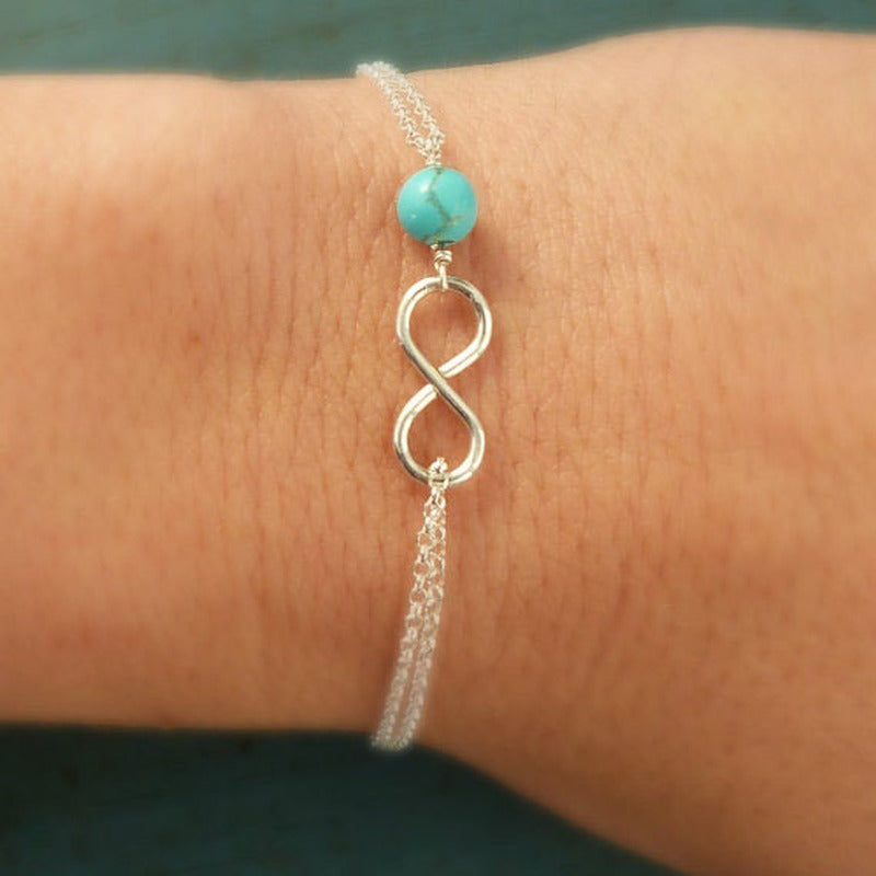 Simple turquoise beaded women's bracelet 4103422426