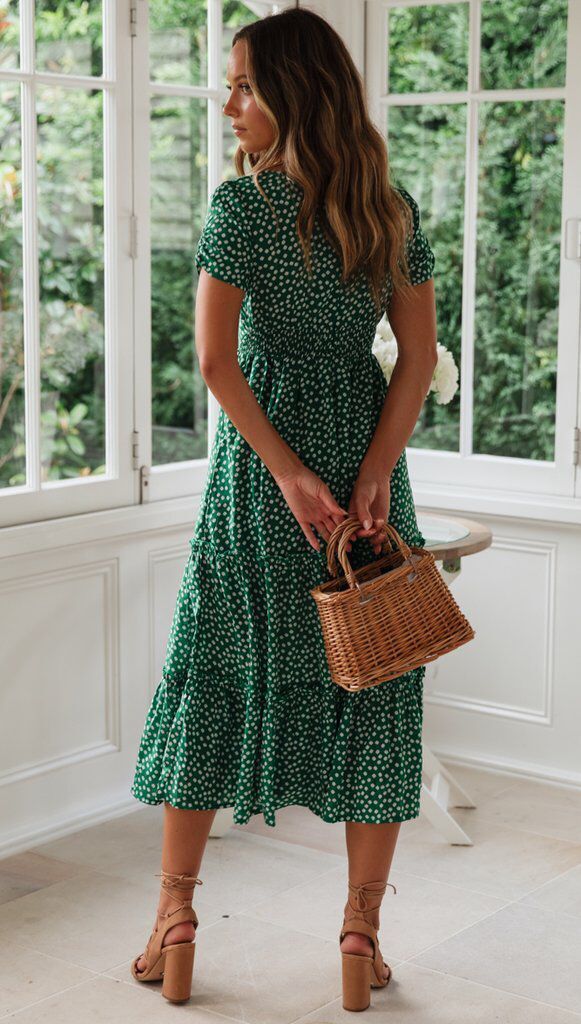 Short sleeved printed fashionable dress 4108123935667