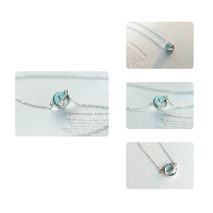 Mermaid bubble 925 silver necklace female net red ins pendant to send girlfriend temperament clavicle necklace 4109685227595