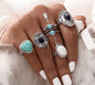 Bohemian Retro Ethnic Style Inlaid Black Gemstone Opal Turquoise Joint Ring 4109b937 4df0 452b b066 2fbc6df27f1b 226fc2a9 fa9