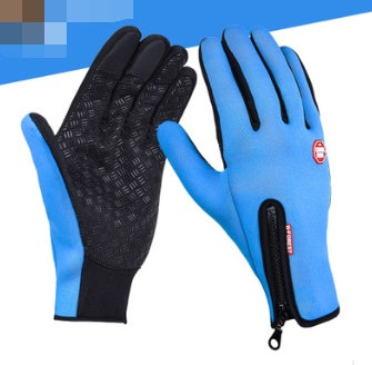 Outdoor Waterproof Gloves Touch Screen Windproof Riding Zipper Sports Winter Warm Fleece Mountaineering Gloves 4114286172855