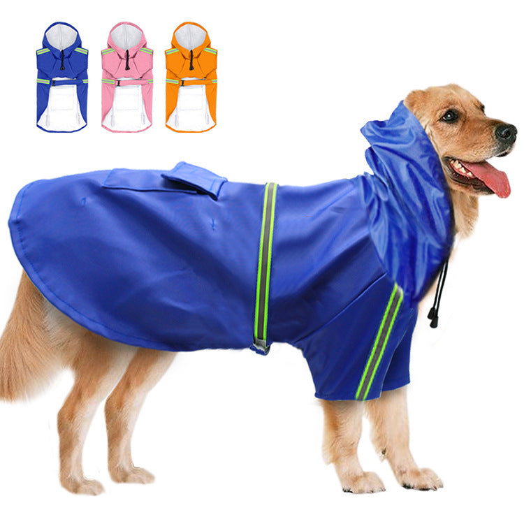 Spring and summer new dog raincoat waterproof cape dog reflective raincoat large dog raincoat 4133974474 609020808