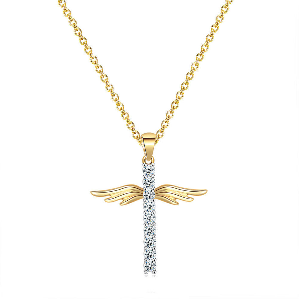 Angel Wings Cross Necklace 413417780914