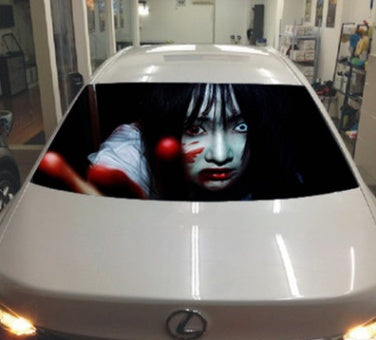 After the car manufacturers selling creative funny stickers horror 3D stereo file Glass Sticker personality perspective 41402