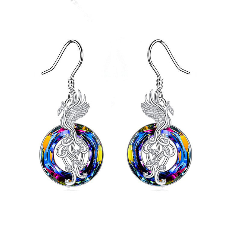 New Firebird Crystal Pendant Necklace Women's Colorful Phoenix Earrings 41496714 b559 4f7c bbe0 d87697a42432