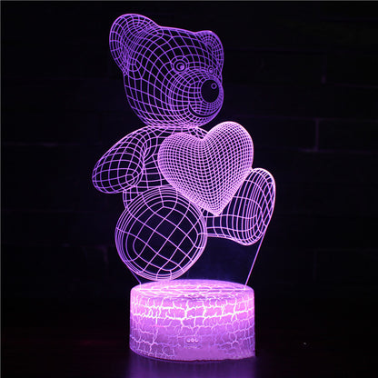 Cartoon Love Bear Series 3D Light Creative Night Light 415744d7 ecc7 46ef 809f b6eecb2aeb8b
