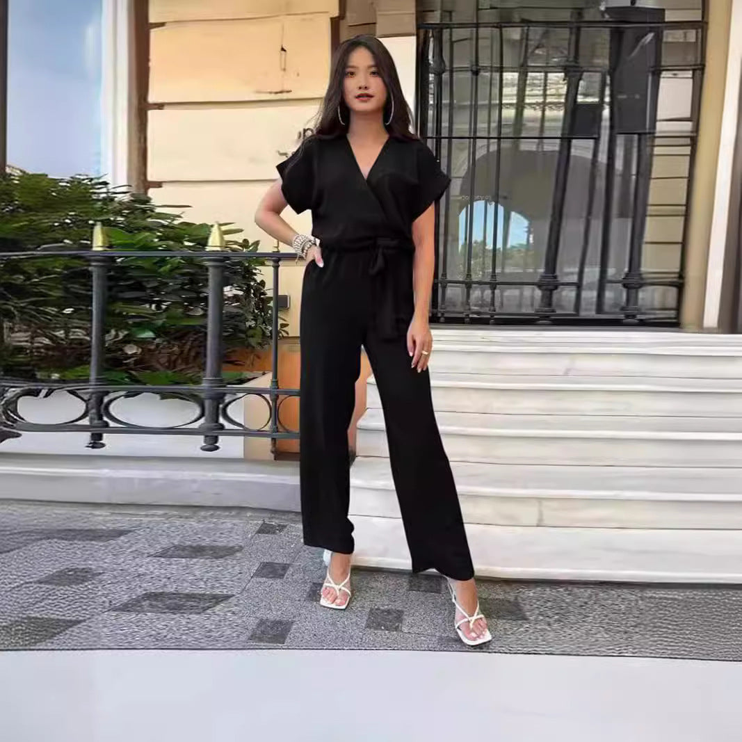 Women's V-neck Pocket Jumpsuit 41753dc2 ba15 4a77 a8db 52b60be55705
