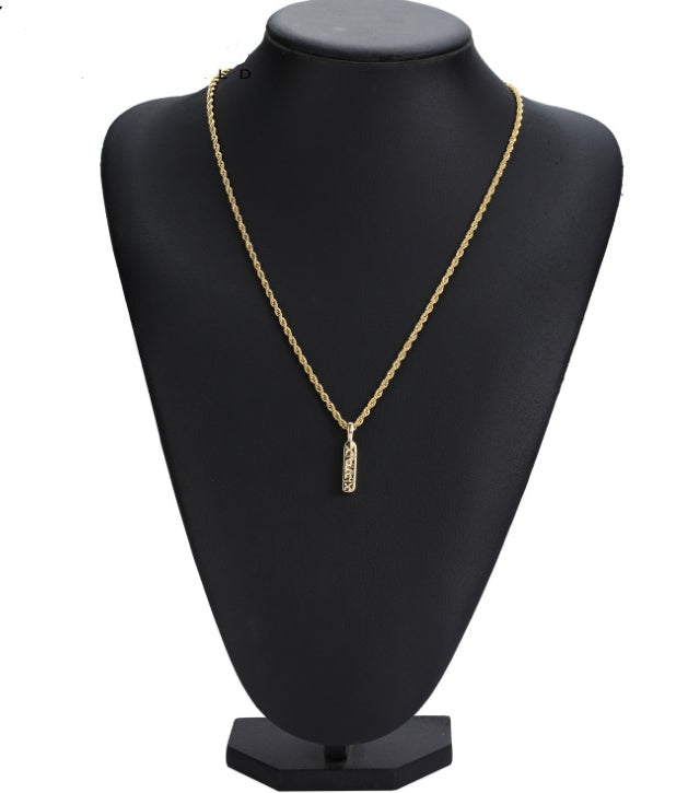 Tide brand men and women XANAX pendant Pure copper gold plated hip hop necklace jewelry 417549495700