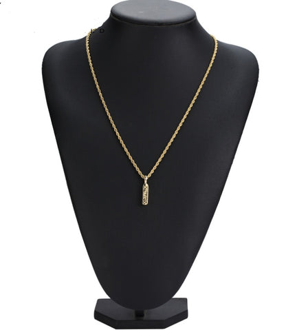 Tide brand men and women XANAX pendant Pure copper gold plated hip hop necklace jewelry 417549495700
