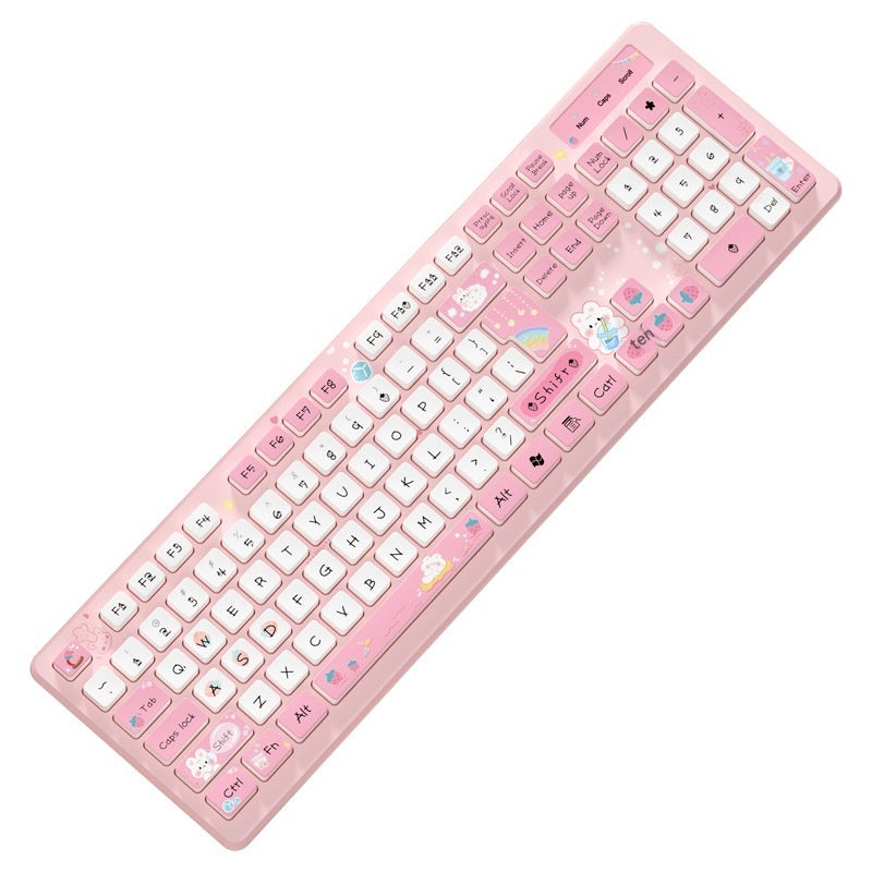 Milk Tea Rabbit Cute Chocolate Wired Keyboard - 图片 15