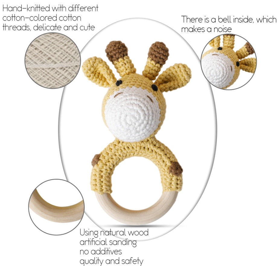 Baby Rattle Hand Woven Cartoon Animal Bracelet Newborn Soothing Doll 4187b50c 3875 4813 a942 e11cec8961a0