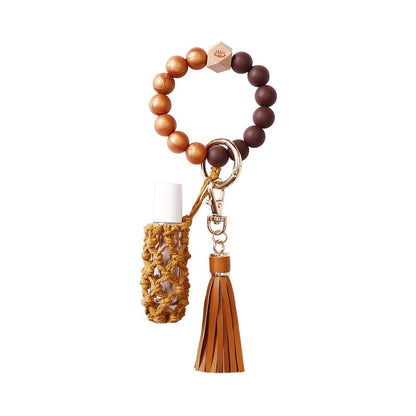 Silicone Wrist Keychain Handmade Beaded Leather Tassel Bracelet 418b86d3 2c40 4a43 9cce fe8bde0a98b5