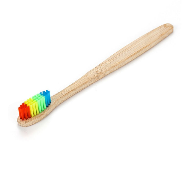 Bamboo toothbrush rainbow bamboo toothbrush colorful bamboo toothbrush environmental protection bamboo handle toothbrush 4191