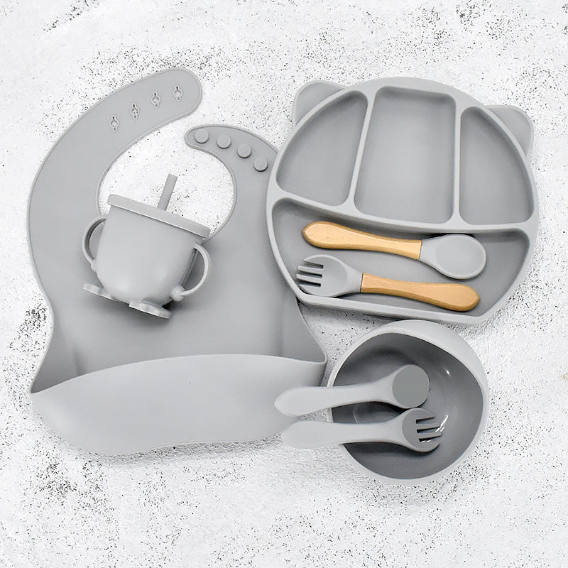 Infant Feeding Tableware Set Divided Grid Silicone Dinner Plate 41de2c1b 9a12 4f6c 879b dd84938e9fab