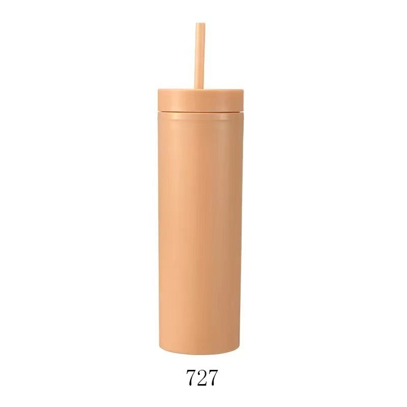 Double Layer AS Plastic Straight Body Multicolor Frosted Straw Cup 41e8fa62 9dfc 434d 8d7d 470ccf56397c