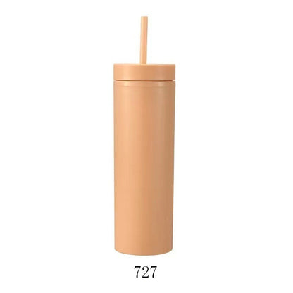 Double Layer AS Plastic Straight Body Multicolor Frosted Straw Cup 41e8fa62 9dfc 434d 8d7d 470ccf56397c