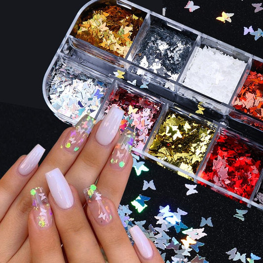 Symphony butterfly sequin nail decoration 4202376585381