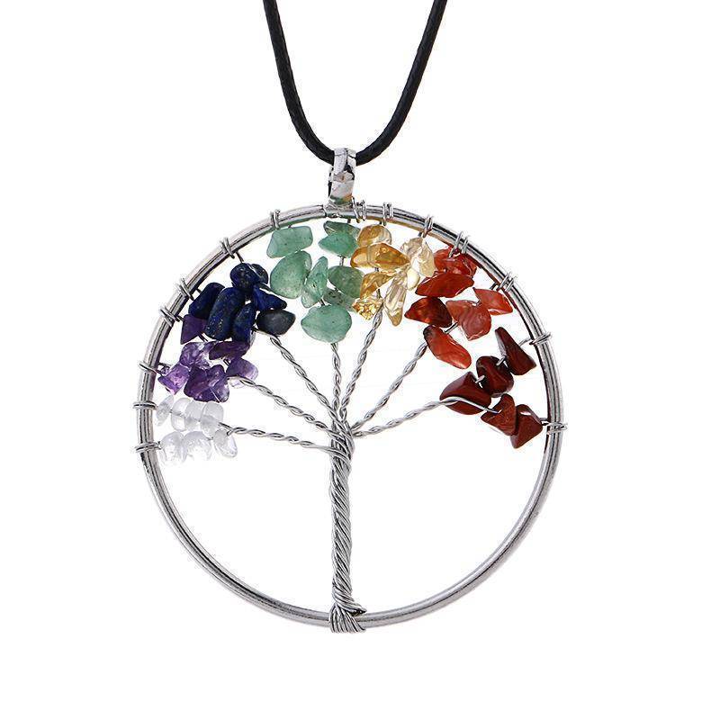 Natural gravel crystal life tree natural stone rich tree colorful necklace 4202827390532