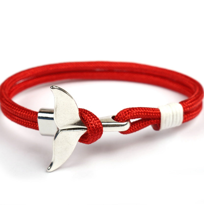 Anchor whale tail umbrella rope handmade couple bracelet 421860201839
