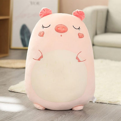 Cartoon cute animal dinosaur pig husky plush pillow cushion 4234098264480