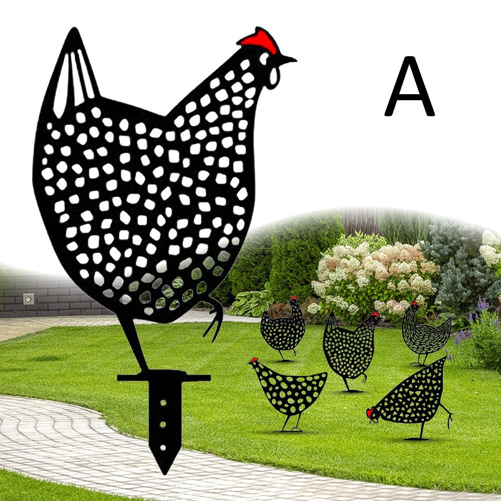 Chicken Yard Art Outdoor Garden Back Yard Gazon Stakes Hen Yard Decor 4240645565089