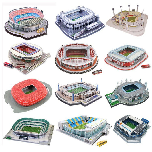 Classic Jigsaw DIY 3D Puzzle World Football Stadium European Soccer Playground Assembled Building Model Puzzle Toys For Child