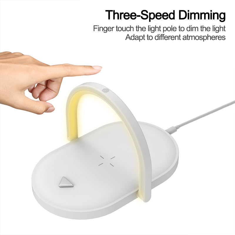 3 In 1 Foldable Wireless Charger Night Light Wireless Charging Station Stonego LED Reading Table Lamp 15W Fast Charging Light - HD Wireless Product #5