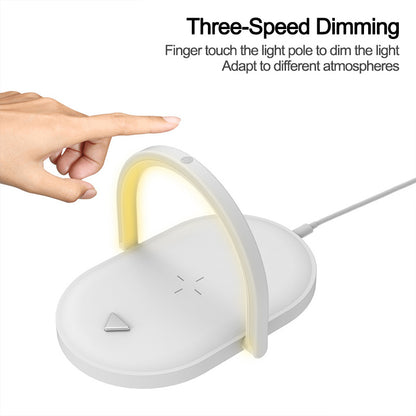 3 In 1 Foldable Wireless Charger Night Light Wireless Charging Station Stonego LED Reading Table Lamp 15W Fast Charging Light - HD Wireless Product #5