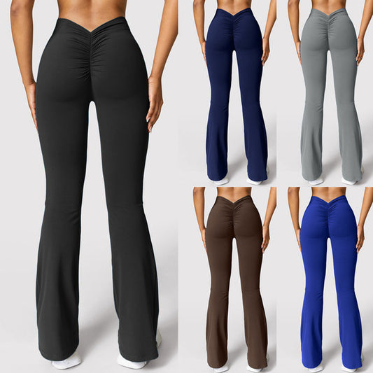 Nude Feel Seamless Slightly Flared Yoga Pants Sports Running Fitness Pants Female High Waist Hip Lift Yoga Pants 42525a43 bc6