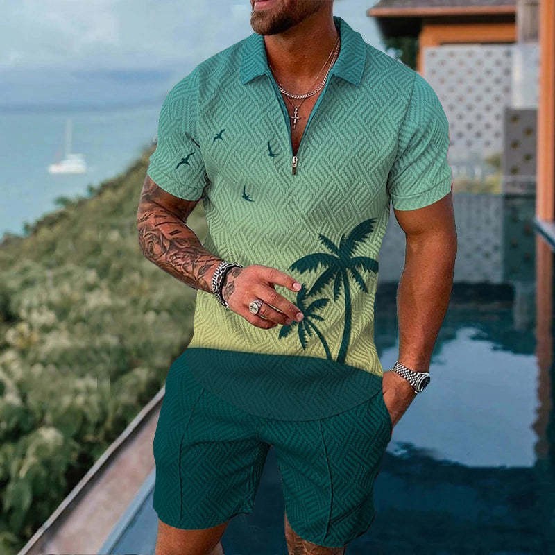 Fashion Casual Zipper Short Sleeve Suit 42552422 7a7a 4572 8101 797cc3123f24