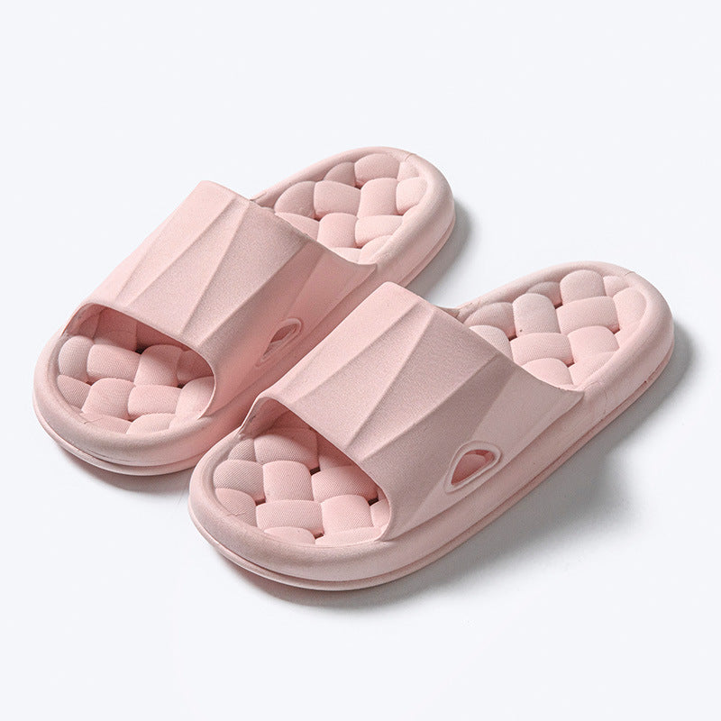 New Woven Texture Non-slip Slippers For Women Summer Indoor Floor Bathroom Home Slipper Men House Shoes 425bd208 e3ec 4c5a 93