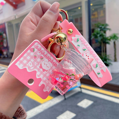 Floating Strawberry Bear Oil Key Chain Pendant 426becf9 75af 4225 b263 ad242a98af53