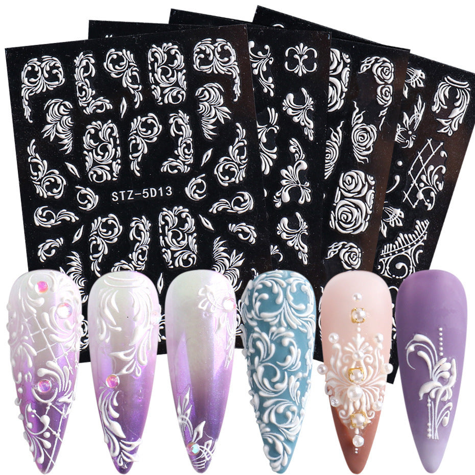 New 5D Stereo Carved Rose Nail Sticker 4274249b 31d2 4791 85bd 233cdcdef701