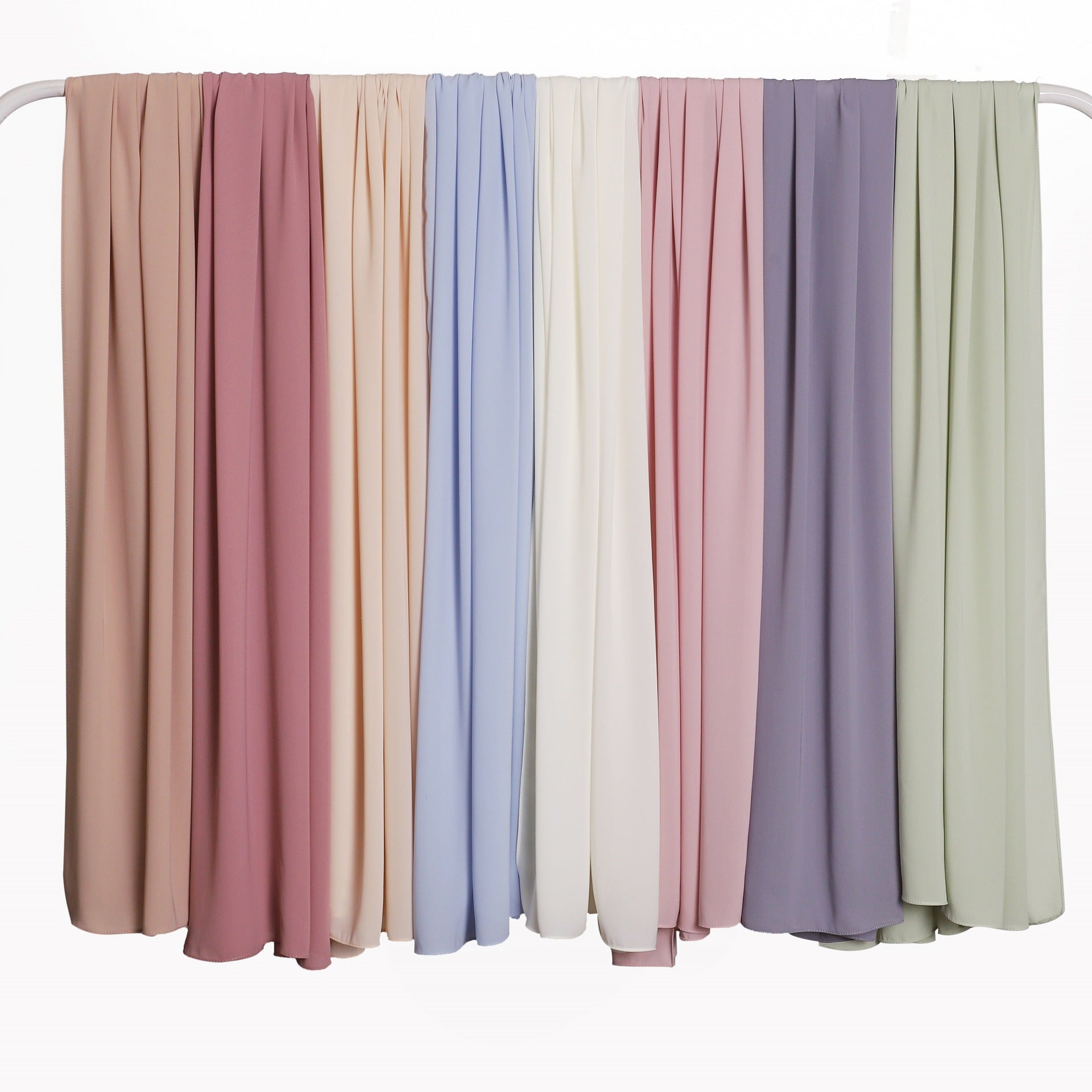 Solid Color Silky Thick Chiffon Base Cap Built-in Magnetic Snap Integrated Convenient Headcloth Scarf