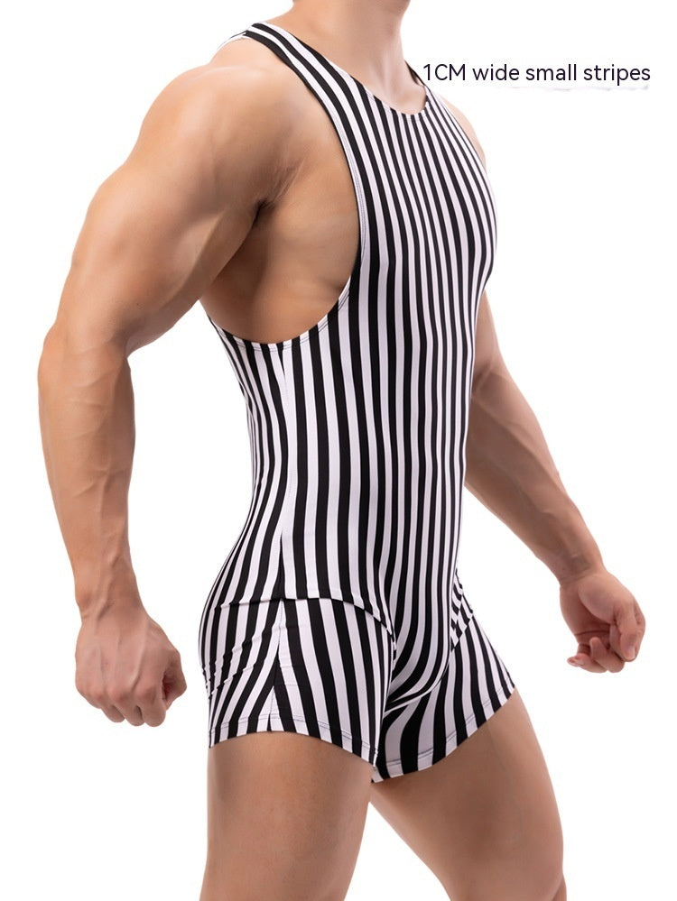 Men's New One-piece Vertical Striped Pajamas Sports Jumpsuit 428b03f8 db9c 4e62 a320 7395fcb18f9a 72a0d577 63b6 48cf 854a b19