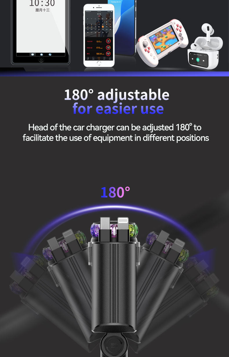 Multifunctional Purple Light Car Phone Charger