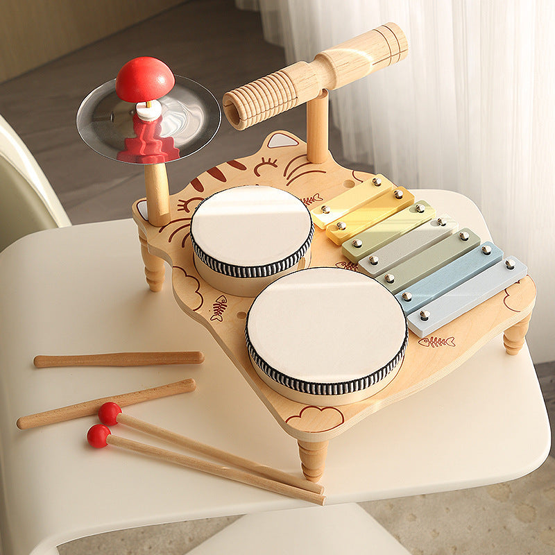 Children's Montessori Early Education Wooden Multifunctional Drum Stand 429881e2 d1ff 45d8 a5bc b53824eecaeb