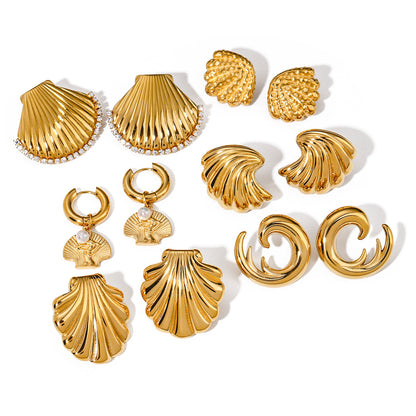 Shell Stainless Steel Beach Wind Titanium Steel Earrings 42ae613f d4b1 4108 82e0 7fd93fddad57