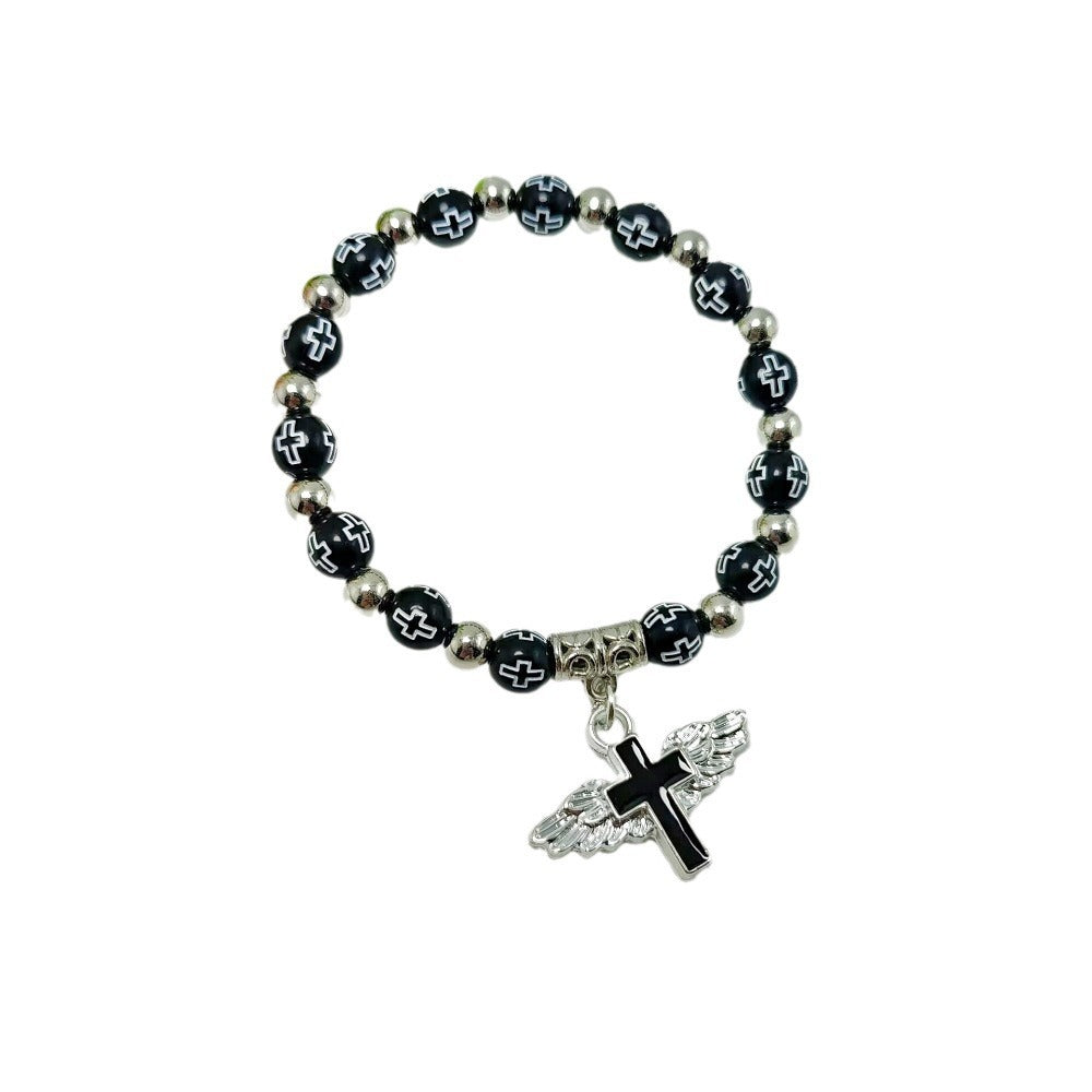 Rosary Bracelet Bronzing Acrylic Cross Bead Bracelet 42bc0c3c ac3a 45da b9df 2aa6b5d4a064
