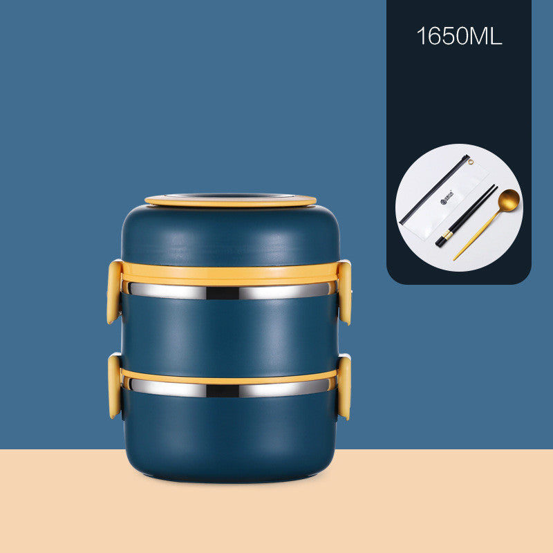 304 Stainless Steel Insulated Barrel Multi-layer Lunch Box - HD Wireless Product #3